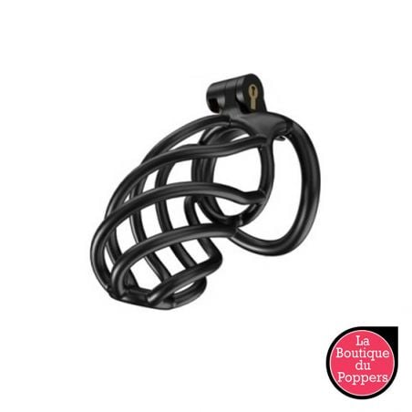 Cage de chasteté Tortille L 9.5 x 3.4 cm Noire pas cher