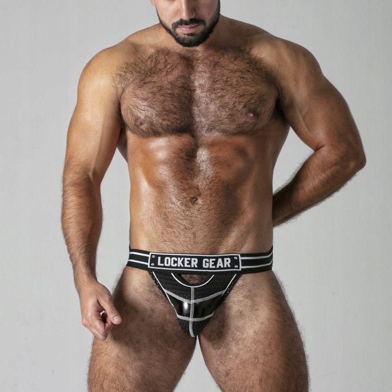 Jockstrap Front Opening Noir-Blanc