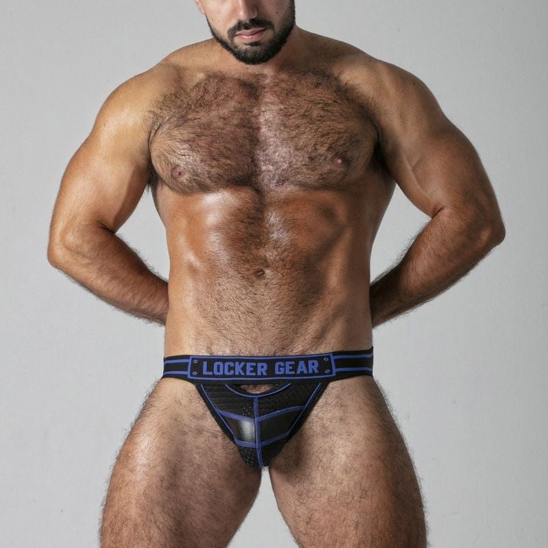 Jockstrap Front Opening Noir-Bleu