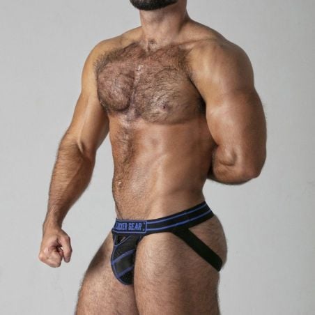 Jockstrap Front Opening Noir-Bleu