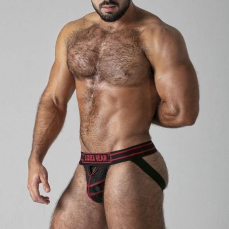 Jockstrap Front Opening Noir-Rouge