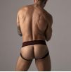 Jockstrap LEATHERETTE ZIPPED Noir-Rouge