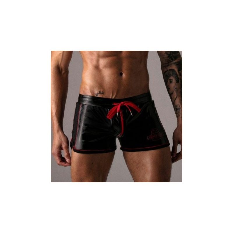 Short 2 Way Zipper Noir-Rouge