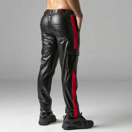 Pantalon MASSIVE RUDE Noir-Rouge