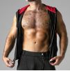 Veste sans manche HOODY MESH Noir-Rouge