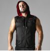 Veste sans manche HOODY MESH Noir-Rouge