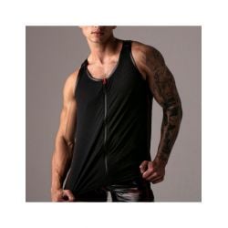 Débardeur ZIPPER VEST Noir-Rouge