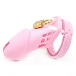 Cage de chasteté Silicone Bran 9  x 3cm Rose pas cher