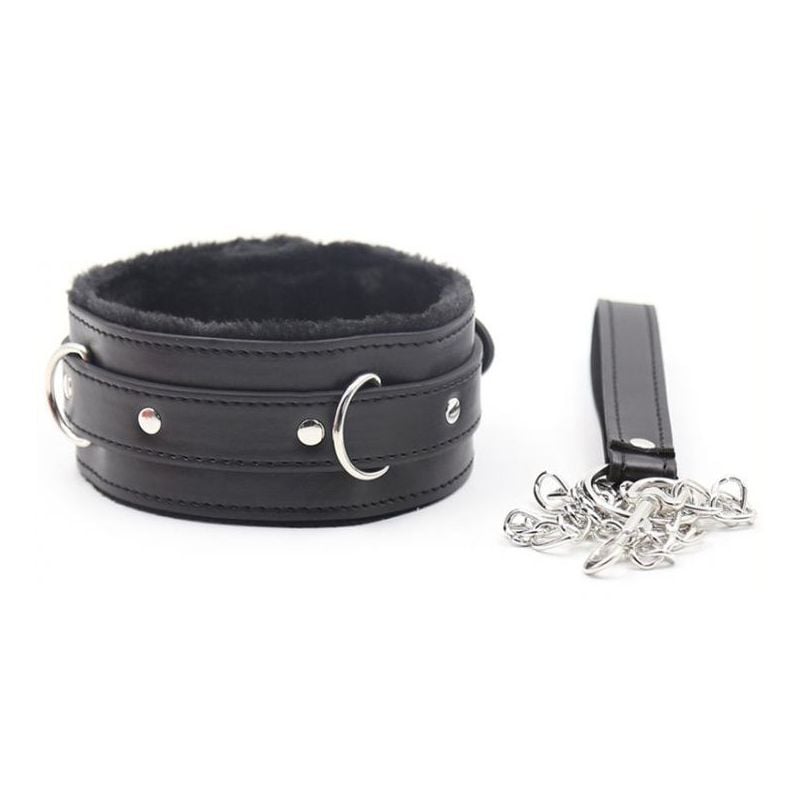 Collier Laisse Fur Noir