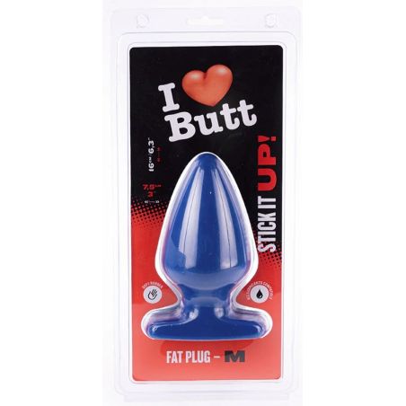 Plug Fat M I Love Butt 14 x 7.5 cm Bleu