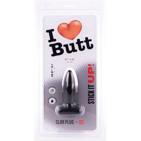 Plug Slim S I Love Butt 8.5 x 3 cm Noir