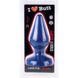 Plug Classic XXL I Love Butt 20 x 9 cm Bleu