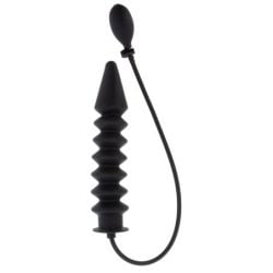 Gode gonflable Expert Ribbed 28 x 6 cm Noir pas cher