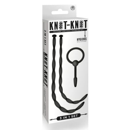 Lot de 3 Tiges et Plug d'urètre Knot Long 27 cm - Diamètre 7 à 10mm