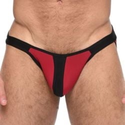 Jockstrap Troy Bordeaux-Noir pas cher