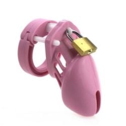 Cage de chasteté en silicone 7 x 3.3 cm Rose pas cher