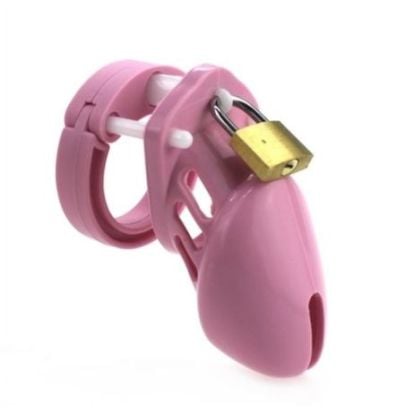 Cage de chasteté en silicone 7 x 3.3 cm Rose pas cher