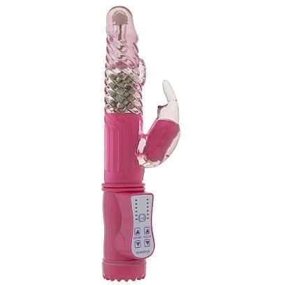 Vibro rabbit rotatif Vibe Coin 23cm Rose pas cher