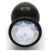 Bijou anal Round Gem L 8 x 4cm Noir-Transparent