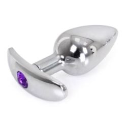 Plug Bijou anal avec base arrondie Curve 6 x 2.8 cm - Bijou Violet pas cher