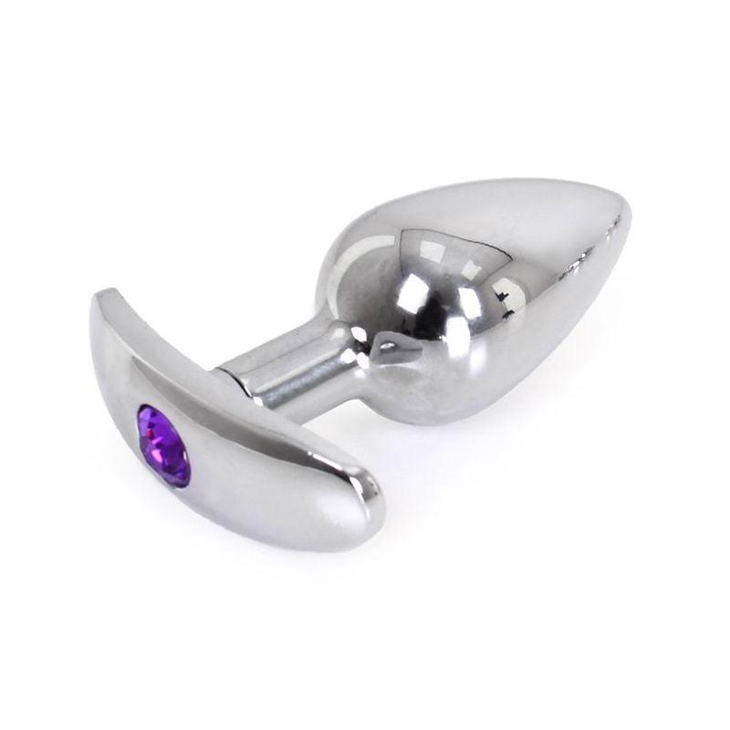 Plug Bijou anal avec base arrondie Curve 6 x 2.8 cm - Bijou Violet