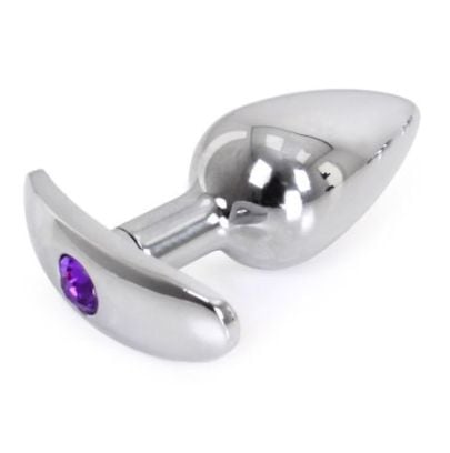 Plug Bijou anal avec base arrondie Curve 6 x 2.8 cm - Bijou Violet pas cher