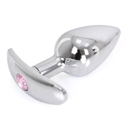 Plug Bijou Anal avec base arrondie Curve 6 x 2.8 cm - Bijou Rose pas cher