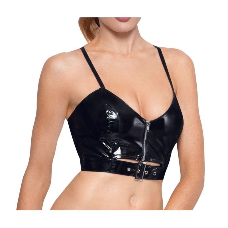 Top VINYL ZIP Noir