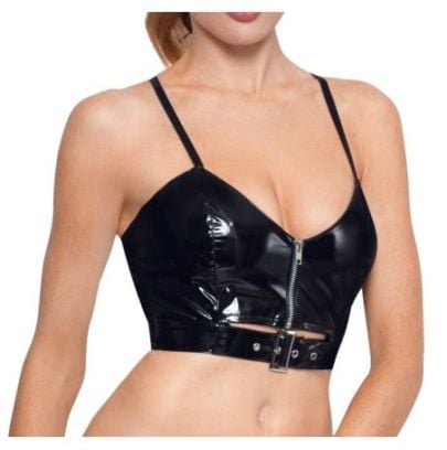 Top VINYL ZIP Noir pas cher