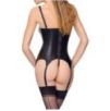 Guêpière et String VINYL BASQUE CROSS Noire