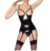 Guêpière et String VINYL BASQUE CROSS Noire