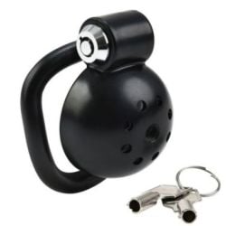 Cage Round Lock 4 x 3.5 cm Noire pas cher