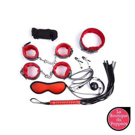 Pack Bondage SM 10 pièces Rouge