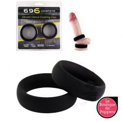 Lot de 2 cockrings en silicone pas cher