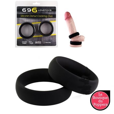 Lot de 2 cockrings en silicone pas cher