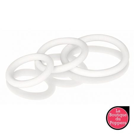 Lot de 3 cockrings souples Blanc