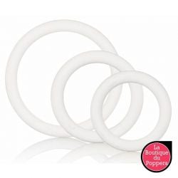 Lot de 3 cockrings souples Blanc pas cher