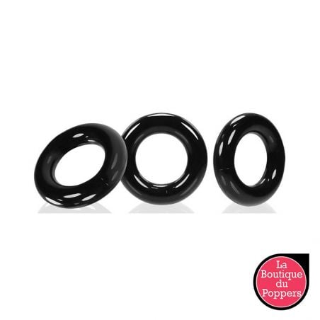 Lot de 3 cockrings Willy Rings Noir pas cher