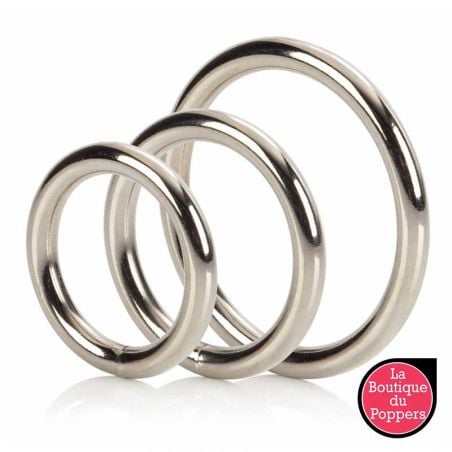 Lot de 3 cockrings métal Silver Ring 32 à 50mm pas cher