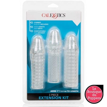 Kit de 3 Gaines de pénis texturées Ribbed Extend 14 x 4cm