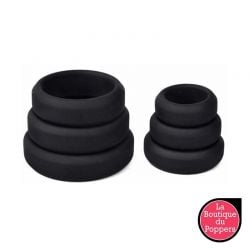 Lot de 6 cockrings Silicone Hyperion Noir