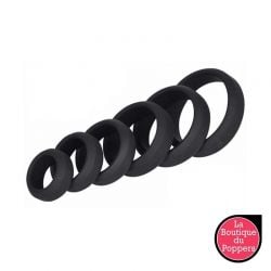 Lot de 6 cockrings Silicone Hyperion Noir pas cher