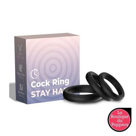 Lot de 3 cockring Silicone Set Ring Noirs pas cher