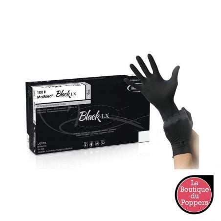 Gants en Latex non poudrés BLACK LX Noir x100