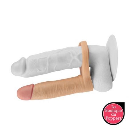 Double gode Cockring - 12.5 x 2.9 cm Flesh PAS CHER