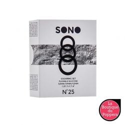 Lot de 3 cockrings Silicone Sono n°25 Gris