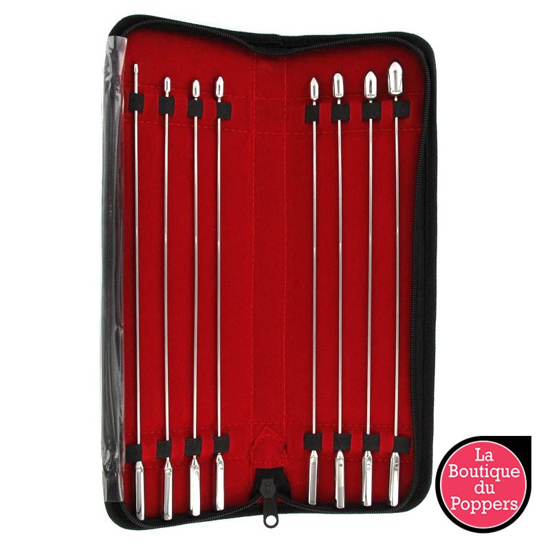 Kit de 8 tiges d'urètre en métal Rosebud 24cm - Diamètre 4 à 12mm