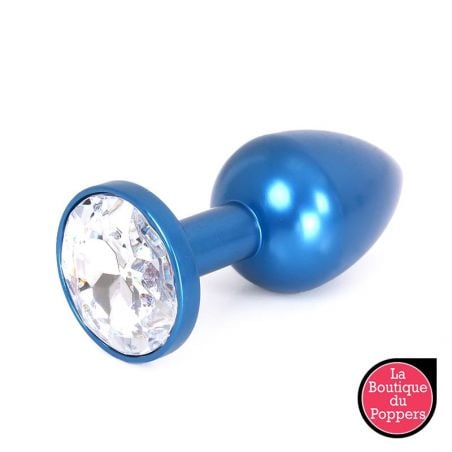 Plug bijou en Alu Gem Light 6 x 2.8 cm Bleu pas cher