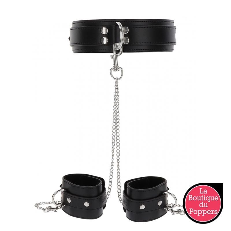 Collier et Menottes de poignets Heavy Taboom Noir