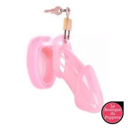 Cage de chasteté Locky 8 x 3.3 cm Rose pas cher